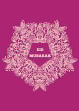 Eid Mubarak pink card created by HennaHunar