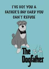  The Godfather inspired Father's day card featuring a cute, crime boss dog created by Schnauzer Scribbles