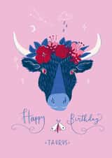 Happy Birthday Taurus floral bull created by Envy Row