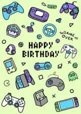 Gaming Birthday Card created by Emvy Illustration