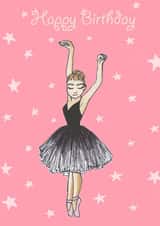 Pink Ballerina Birthday Card created by angelic artworks