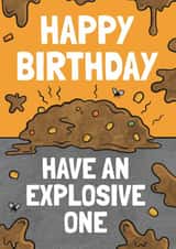 Explosive One Funny Poo Birthday Card created by Tishy Tashy