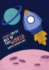 Daddy you're out of this world - Fathers day card created by Little Mint Prints