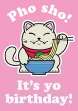 Pho Ramen Cat Birthday Card created by Rixta Tees