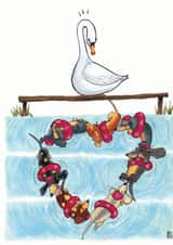 Swimming Dachshunds  created by Nick Budd