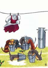 Cheeky Dachshunds card created by Nick Budd