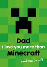 Dad Birthday Card From the Kids Minecraft Funny Gamer Birthday Card Pixel Gaming created by Tiger Feet Creations