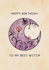 Best Witch Moon Birthday Card created by Emily Underworld