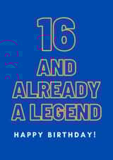 16th birthday legend card created by ERC Design