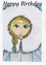 Winter illustration birthday card created by angelic artworks