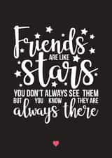 Friends are like stars card created by A Piece of HeART UK