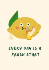 Everyday is a fresh start. Let's drink lemon soda! created by crystal chou