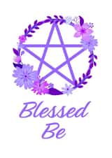 Pretty Purple Pentacle Thinking of you Blessed Be created by Cheeky Witch®
