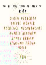 The best people are born in May created by DOTS + STRIPES