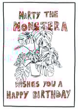 Houseplant happy birthday card created by Philippa Gumley