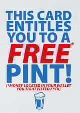 Rude Free (but not free) birthday pint created by Glen  Stone