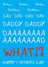 DAD DAD DAD Happy Father's Day Card created by @Cupsie's Creations
