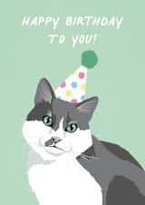 Happy Birthday From the Cat created by Amy V Packham Art