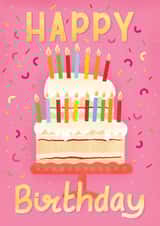 Happy Birthday Cake and sprinkles created by Paper Valley Design Studio