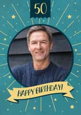 Personalised Birthday Photo Card created by Evie Garnett Designs - Starburst Birthday Photcard