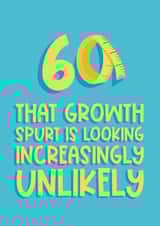 Funny Sixty Unexpected Growth Spurt Birthday Card created by Running with Scissors