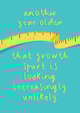 Funny Growth Spurt Birthday Card for Short / Vertically Challenged Friends created by Running with Scissors