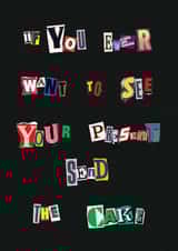 Funny Birthday Card For Loved One - Ransom Card - Send The Cake created by Cards by Lee