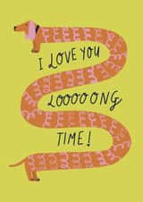 I love you long time sausage dog anniversary card created by Design by Gracie