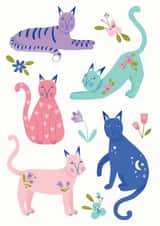 Cute Floral Cat Card created by Joanna Clay Design