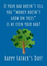 Dad money doesn’t grow on trees Father’s Day card created by Nikki Noo Cards