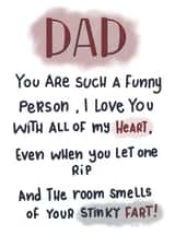 Dad Stinky Fart Card created by Emma Riches - Emma Riches Art