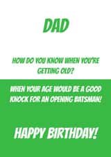 Happy Birthday Dad Cricket card created by SayItWithSport
