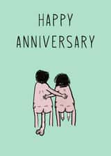 Rude & Nude Anniversary Card - Naked - Happy Anniversary created by Cheeky Cards by Ginger