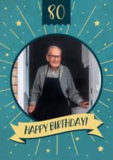 Personalised Birthday Photo Card created by Evie Garnett Designs - 80th Birthday Photo Card