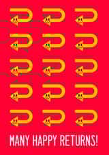 Many Happy Returns birthday card created by Timespun Threads