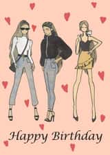 Fun Birthday Card - For Her - Fashion Sketches created by angelic artworks