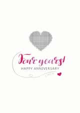 4th Anniversary Card for Linen Anniversary created by Miss Shelly Designs