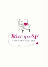3rd Anniversary Card for Leather Anniversary created by Miss Shelly Designs