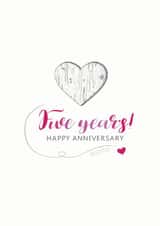 5th Anniversary Card for Wood Anniversary created by Miss Shelly Designs