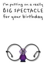 Big birthday spectacle card created by Rachel Hsiroc Design