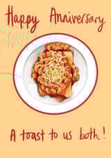 Happy Anniversary Pun Toast Card created by Katie Tinkler illustration