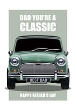 CLASSIC MINI Father's Day Card. created by RetroMotion Artwork
