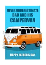 Dad's Campervan. Classic VW Bus Father's Day Card. created by RetroMotion Artwork