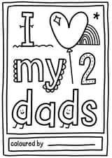 I Love My 2 Dads fathers day card created by Donna Moran Designs