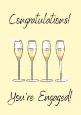 Congratulations You're Engaged - Champagne Engagement Card created by Jam On Toast