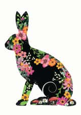 Pretty Floral Hare Card created by HelenFaerieArt