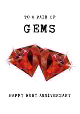 Cute Ruby Wedding Anniversary Card - 40 Years - To A Pair Of Gems created by Panda and the Prince