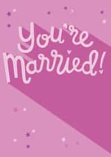 You're married pink wedding card created by Nic Farrell