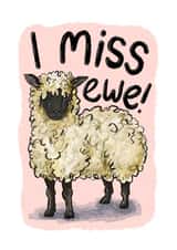 I miss you funny sheep card created by Alexia Claire
