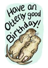 Funny and cute otter birthday card created by Alexia Claire